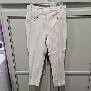 Maurices Beige Striped Cropped Pants